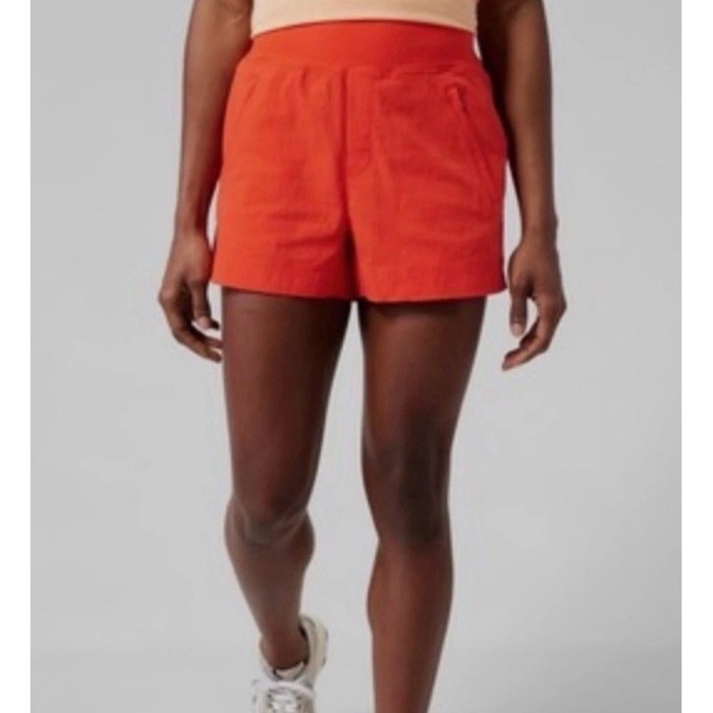 Athleta Trekki North Shorts Womens 8 Orange Hiking Travel Lightweight